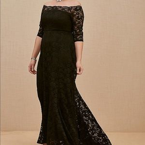 Lace off shoulder gown